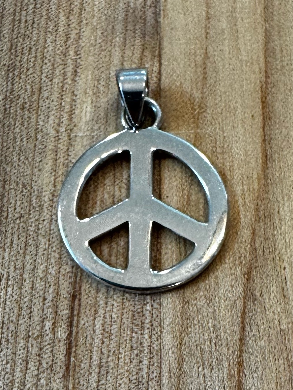 Sterling Silver 925 Peace Sign Pendant
